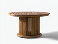 Table de jardin-Bois massif-121x121x75 cm-Bois naturel-Style design contemporain extérieur