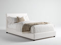 Lit simple - tissu - 200 x 100 x 105 cm - blanc - style moderne