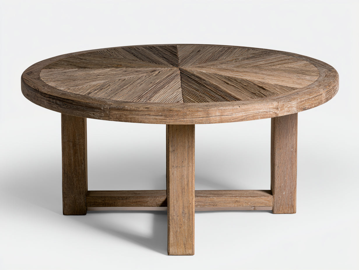 Table de jardin-Bois massif-118x118x75 cm-Bois brun naturel-Style rustique extérieur