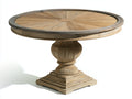 Table de jardin-Bois massif-135x135x76 cm-Bois naturel-Style rustique contemporain