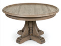 Table de jardin-Bois massif-132x132x76 cm-Bois naturel-Gris bois-Style classique rustique extérieur