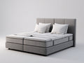 Lit double-Textile-200x160x120 cm-Gris clair-Design moderne